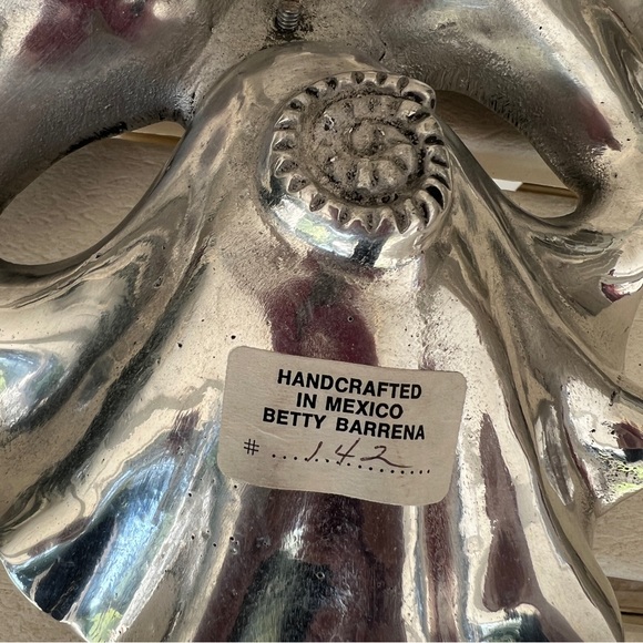 Betty Barrena pewter dish signed numbered seashell three part serving tray - Picture 7 of 7